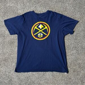 Navy Blue T-Shirt with Yellow and Red Logo